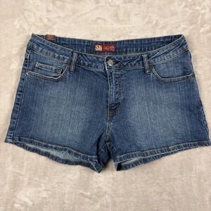 SB Denim Womens Blue Jean Shorts Pockets Zip Fly Size 11/12